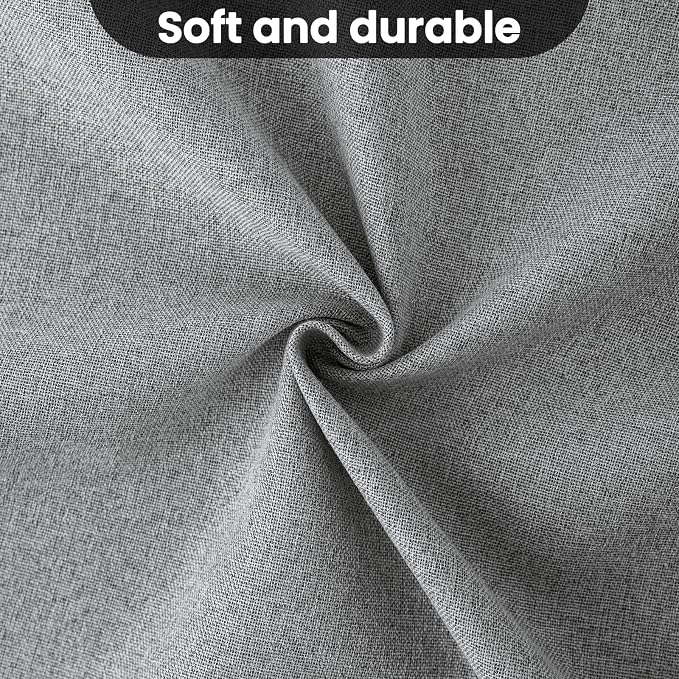 COSVIYA 100% Blackout Dove Grey/Gray Linen Curtains & Drapes 72 Inch Length | - Image 7