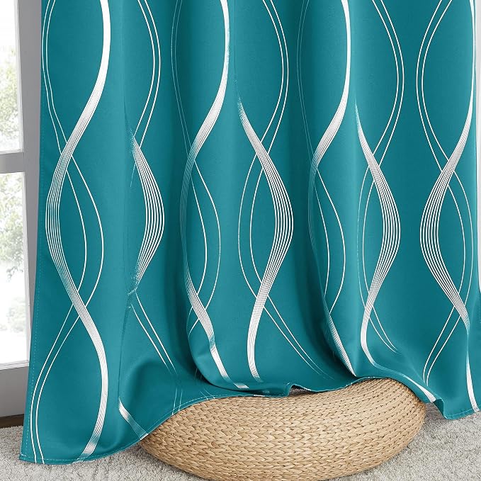 NICETOWN Room Darkening Peacock Teal Curtains - Image 8