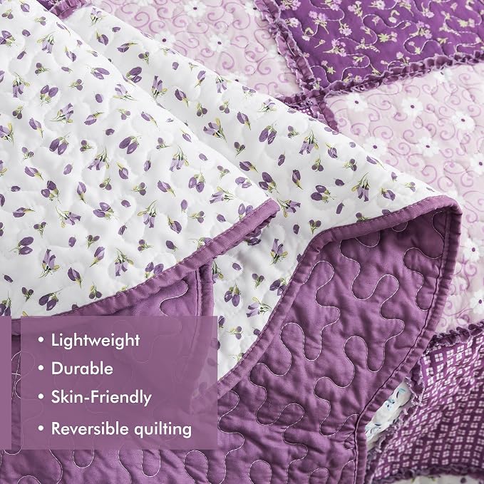 Etwel Lightweight Patchwork Queen Size Quilt Set - Image 5