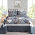 3-Piece King Bedspread Quilt Set Lightweight Coverlet Set Garden Style Floral by Travan
