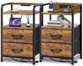 Huuger Nightstands Set of 2, Night Stand, Charging Station and USB-C Ports by Huuger