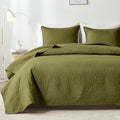 akkialla Full/Queen Quilt Set, Olive Green Lightweight Bedspread by akkialla