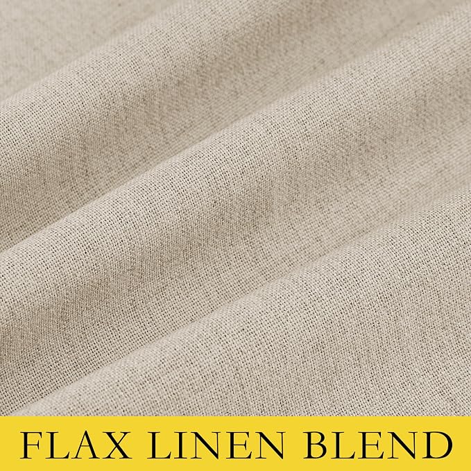 NICETOWN Cream Linen Complete Blackout Curtains 48 inches - Image 9