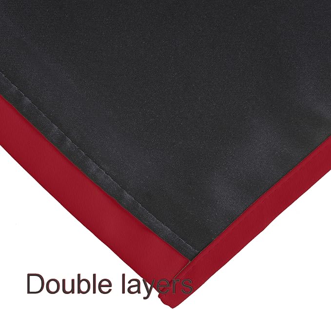 100% Blackout Curtains 52 x 63 Inch/Bright Red Curtains 2 Panels - Image 6