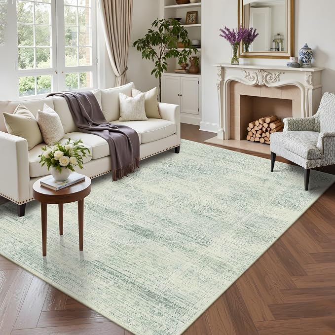 Latte&Fog 5x7 Area Rugs for Living Room, Washable Green Rugs for Bedroom | Non by LatteFog