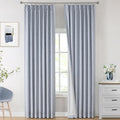 Vision Home Chambray Blue Pinch Pleated Full Blackout Curtains Room Darkening by VisionHome