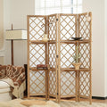 Japanese Room Divider with Shelves, Shoji Screen Diamond Lattice Design by Jostyle