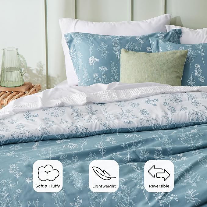 Bedsure Mineral Blue Queen Comforter Set - Image 3