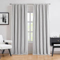 ZJDECOR Black Striped Full Blackout Cotton Blended Panels, Isolate Light and by ZJDECOR