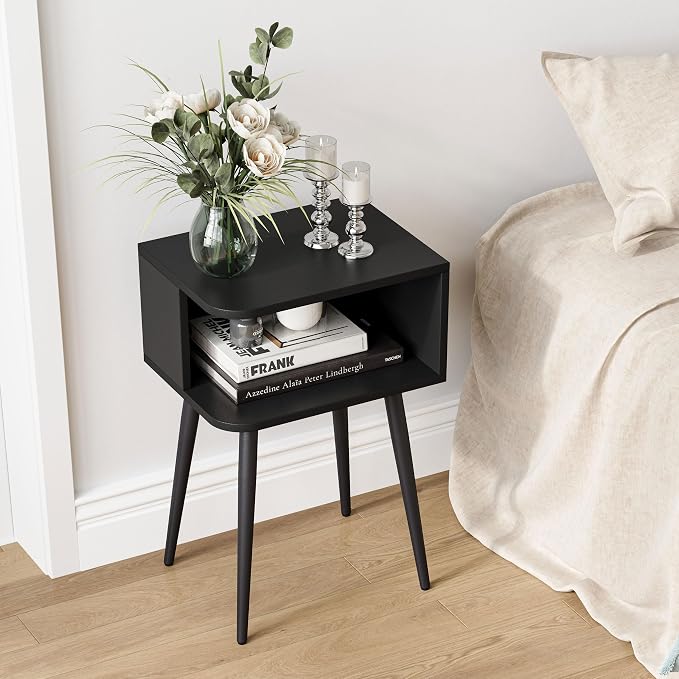 Black Nightstand Set of 2, Small Bed Side Table - Image 6