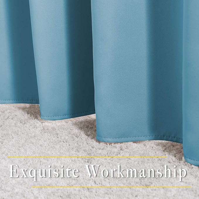 NICETOWN Teal Blue Blackout Curtains 84 inch Length 2 Panels, Grommet Thermal - Image 6