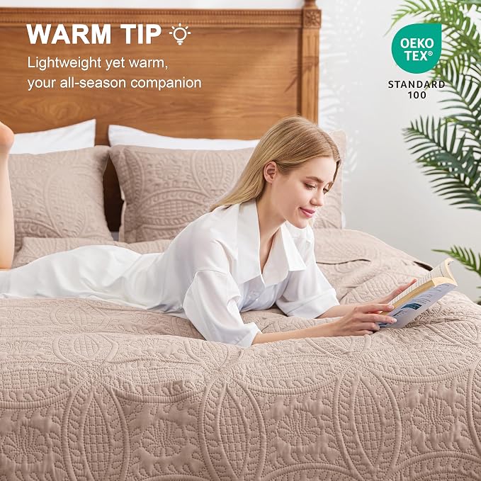 Love's cabin Oversized King Size Quilt Bedding Set Burlwood Bedspreads - Image 4