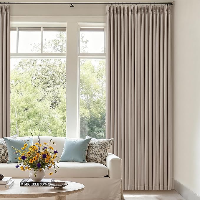 70 Inch Wide Blackout Curtains 90 Inches Long Pinch Pleated Burlywood Birch | - Image 9
