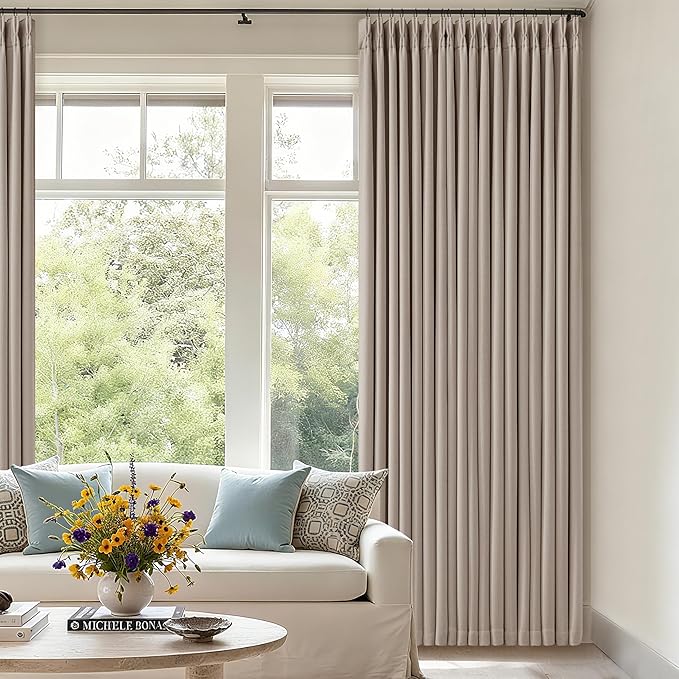 70 Inch Wide Blackout Curtains 96 Inches Long Pinch Pleated Burlywood Birch | - Image 8