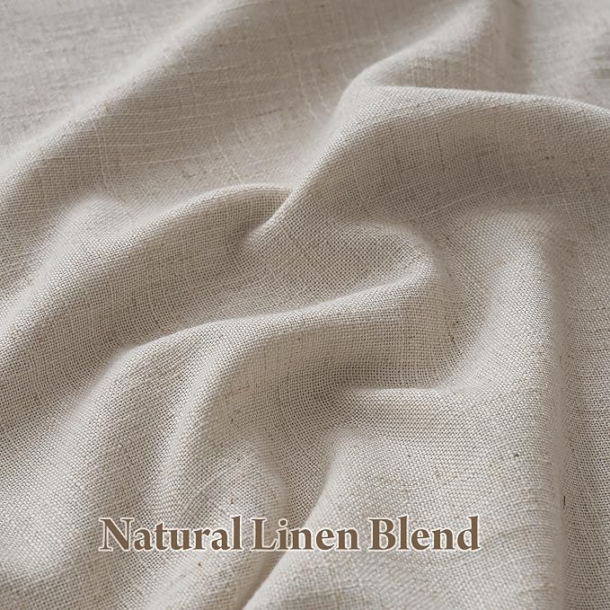 RYB HOME Linen Blackout Curtains 96 inches Long, 100% Blackout Noise Reducing - Image 3