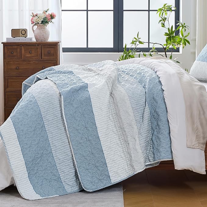 King Size Quilt Set Misty Blue - Image 2