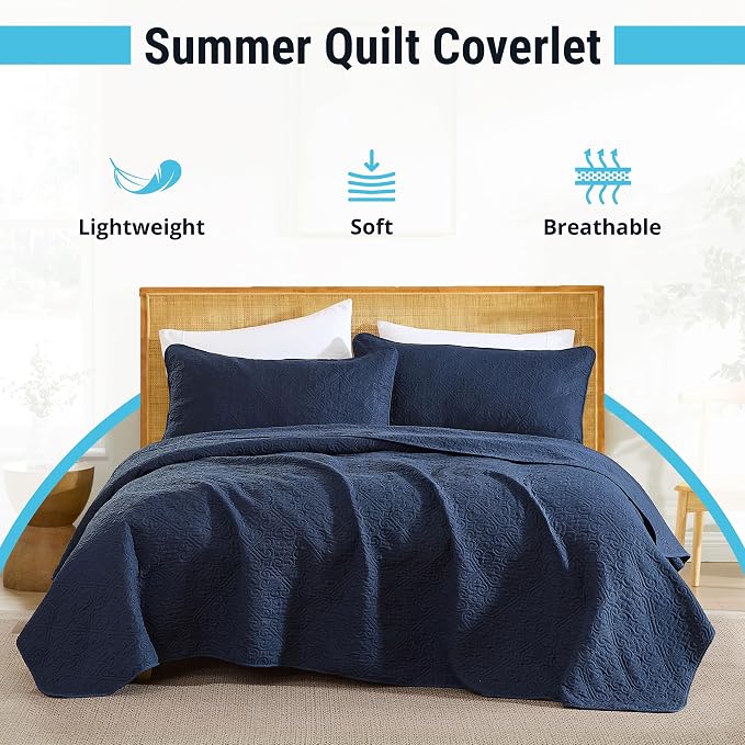 HLC.ME Lorenzo - 3 Piece Lightweight Bedspreads King Size - Image 2