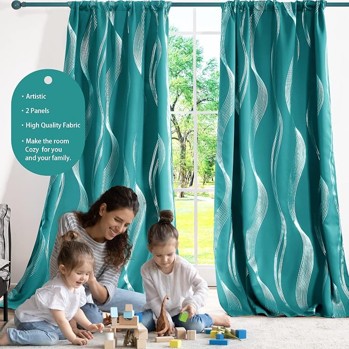 Deconovo Blackout Back Tab Curtains - Image 3