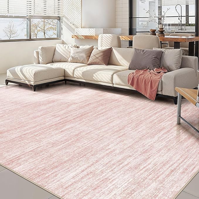 Nakagishi Boho 10x14 Area Rug Living Room Rugs Machine Washable Pink | Soft by NakagishiAreaRug