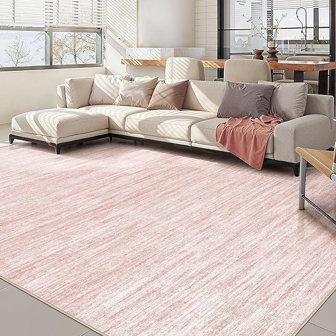 Nakagishi Boho 8x10 Area Rug Living Room Rugs Machine Washable Pink | Soft by NakagishiAreaRug