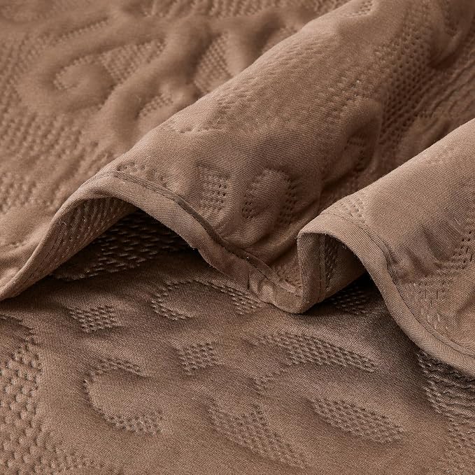 Kingnex Oversized King Bedspreads 128x120 Coffee | Lightweight, Extra Wide Quilt - Image 7