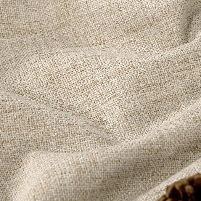 Beige Linen Blackout Curtains for Living Room - Image 4