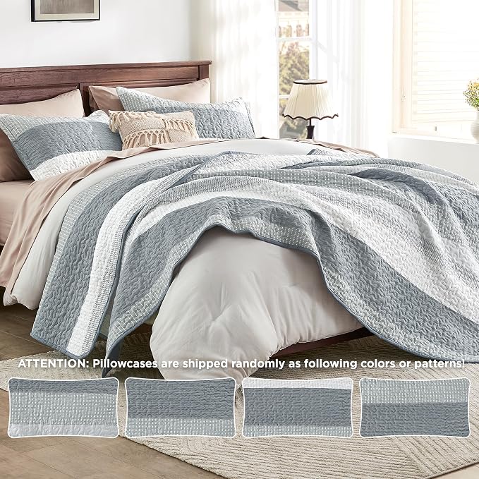 King Size Quilt Set Grey - Image 8