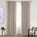 QJmydeco 100% Blackout Thick Linen Boho Curtains 86 Inches Long by QJMYDECO
