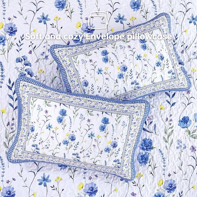 WONGS BEDDING Floral Quilt Set Queen - Image 6