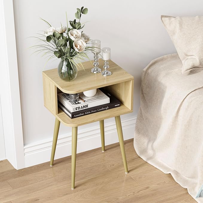Natural Nightstand Set of 2, Small Bed Side Table - Image 6