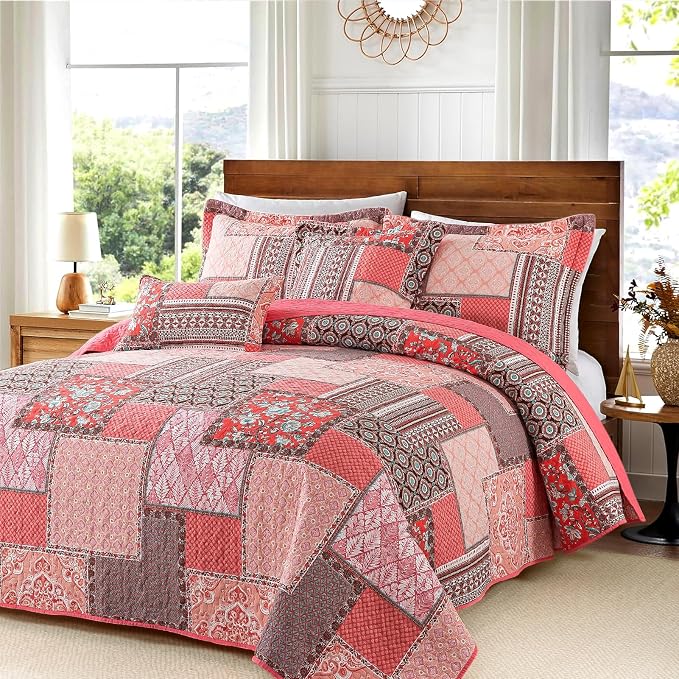 VAPUTAR 100% Cotton Face Quilts Queen Size, Queen Coverlet Set Suitable - Image 2