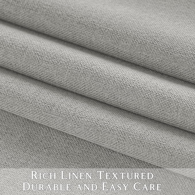 ChrisDowa 100% Blackout Light Grey Solid Curtains 96 Inches Long 2 Panels for Bedroom Living Room,Farmhouse Room Darkening Thermal Insulated Soundproof Grommet Top Window Treatment Drapes,52x96