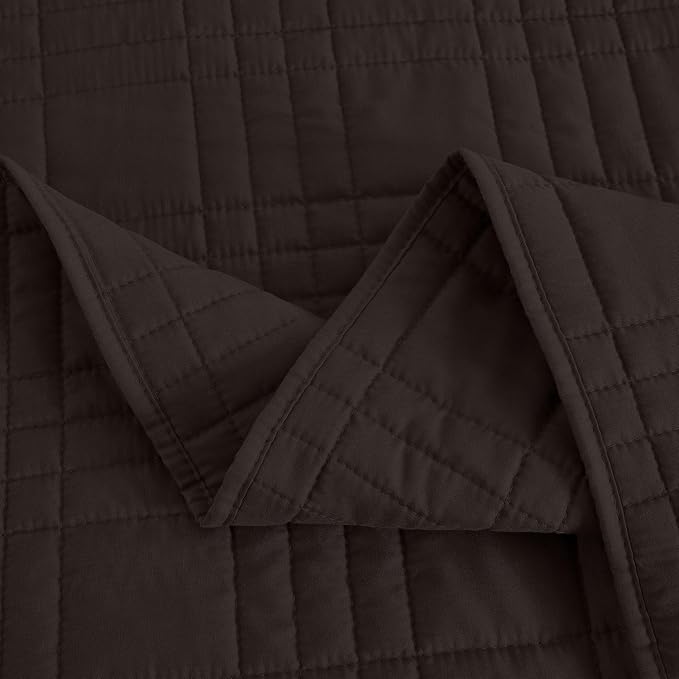 Chezmoi Collection Kingston Queen Size Bedspread Set, 3-Piece Brown Oversized - Image 8