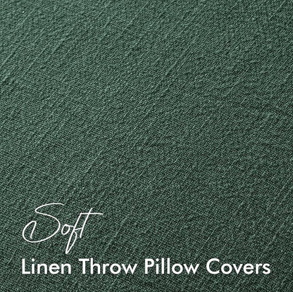 EMEMA Christmas Throw Pillow Covers Decorative Linen Pillow Covers 24x24 Inch Green Boho Farmhouse Neutral Couch Throw Pillows for Bed Pack of 2 Accent Pillowcase Modern Sofa Cushion Livingroom Home