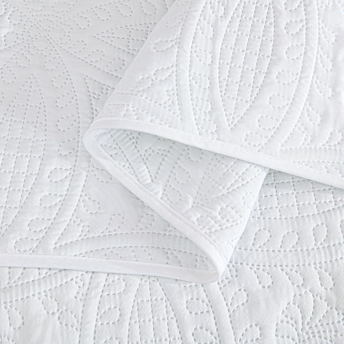 Chezmoi Collection 3 Piece 118 by 106" Austin Oversized Bedspread Coverlet Set - Image 6