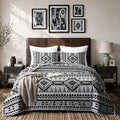 akkialla Reversible Black Boho Queen Quilt Set, 2-Piece Bohemian Aztec by akkialla