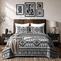 akkialla Reversible Black Boho King/Cal King Quilt Set, 2-Piece Bohemian Aztec by akkialla