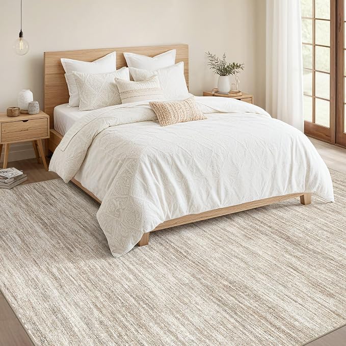 Nakagishi Boho 5x7 Area Rug Living Room Rugs Machine Washable Dark Brown | Soft - Image 5