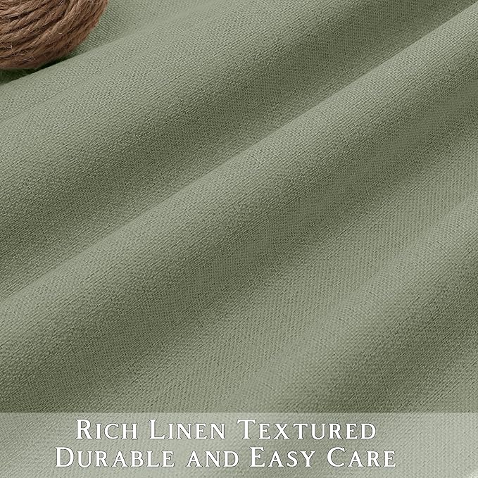 ChrisDowa 100% Blackout sage Solid Curtains 84 Inches Long 2 Panels for Bedroom Living Room,Farmhouse Room Darkening Thermal Insulated Soundproof Grommet Top Window Treatment Drapes,52x84