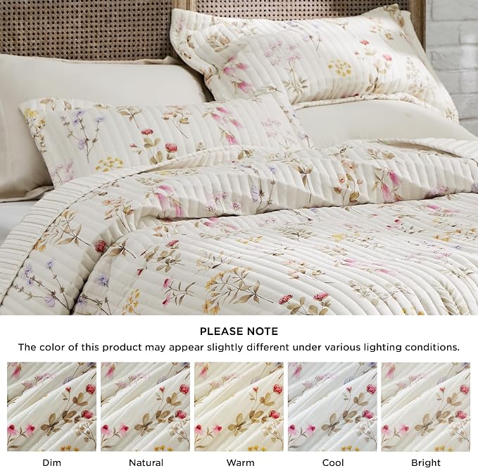 Bedsure Fall Quilts Queen Size, Reversible Botanical Floral Comforter | Autumn - Image 7