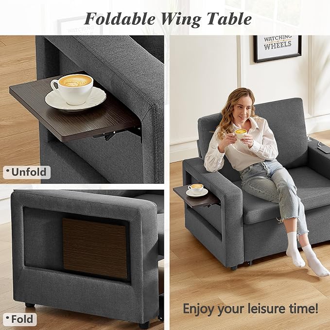 WEUP 42.5" Sleeper Chair Bed, 3-in-1 Convertible Reclining Sofa Chair - Image 6