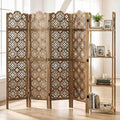 Svimi Wood Room Divider with 4-Tier Shelves, 4 Panel Privacy Screen | 4-panel by Svimi
