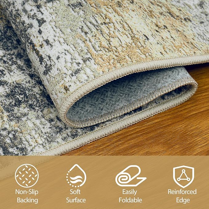 Aelenmu 10x14 Area Rugs for Living Room Washable Dining Room Multi Color | - Image 4