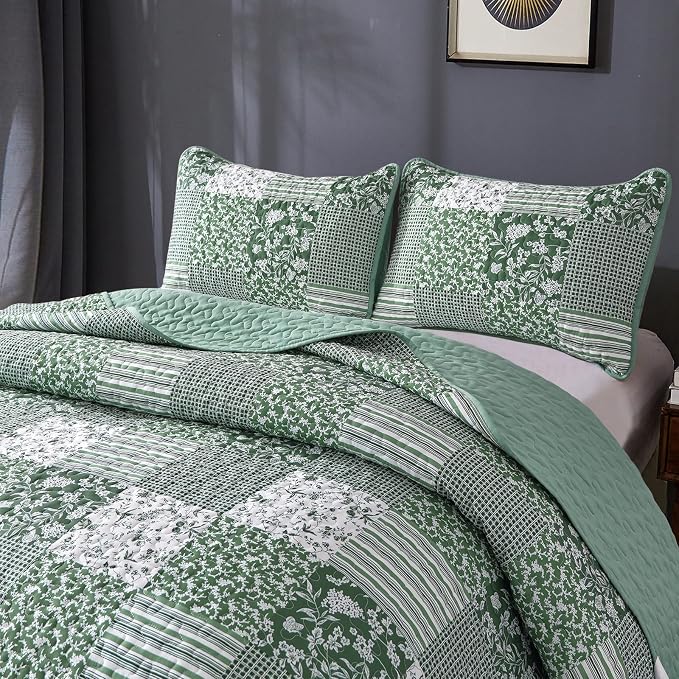 Mybedsoul Boho Quilt King Size, Patchwork Reversible Bedding Set, 3 Pieces - Image 8