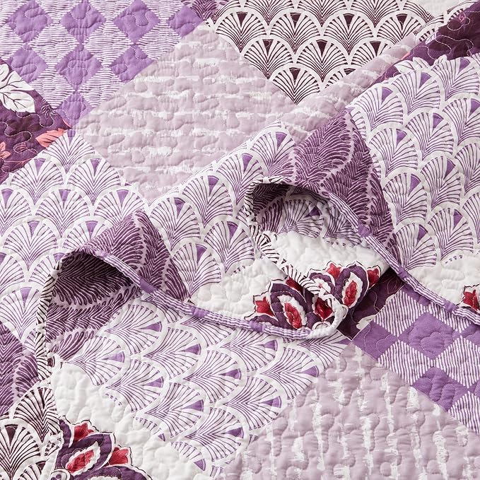 King Size Quilt Set 3 Pieces Lightweight Reversible Bedspread-98''x106'' Soft - Image 5