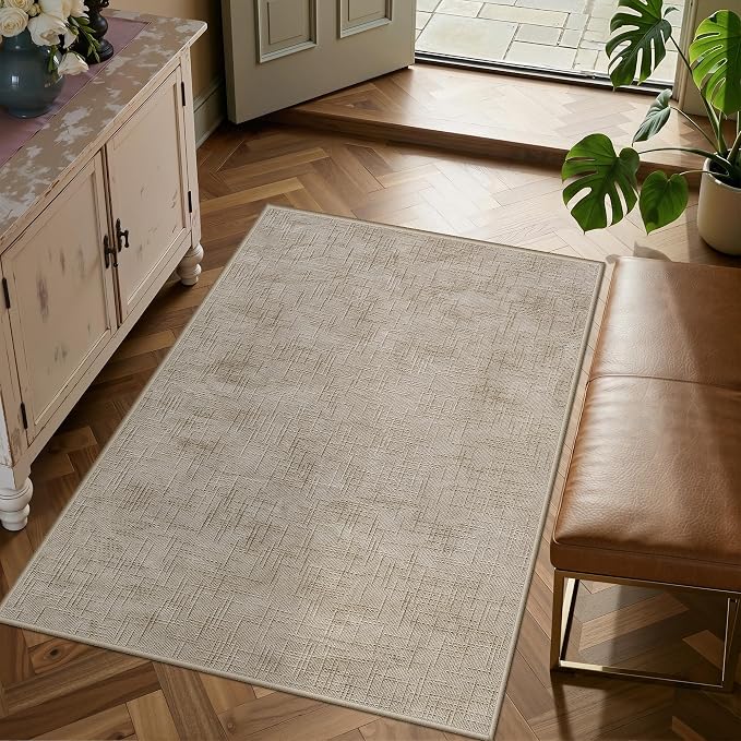 3x5 Entryway Rug, High-Low Pile Washable Rug - Image 3