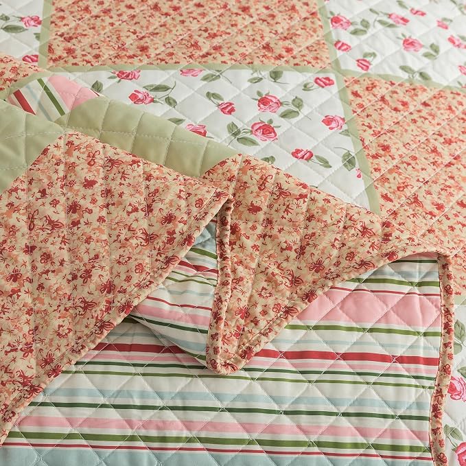 Etwel Lightweight Patchwork King Size Quilt Set - Image 8