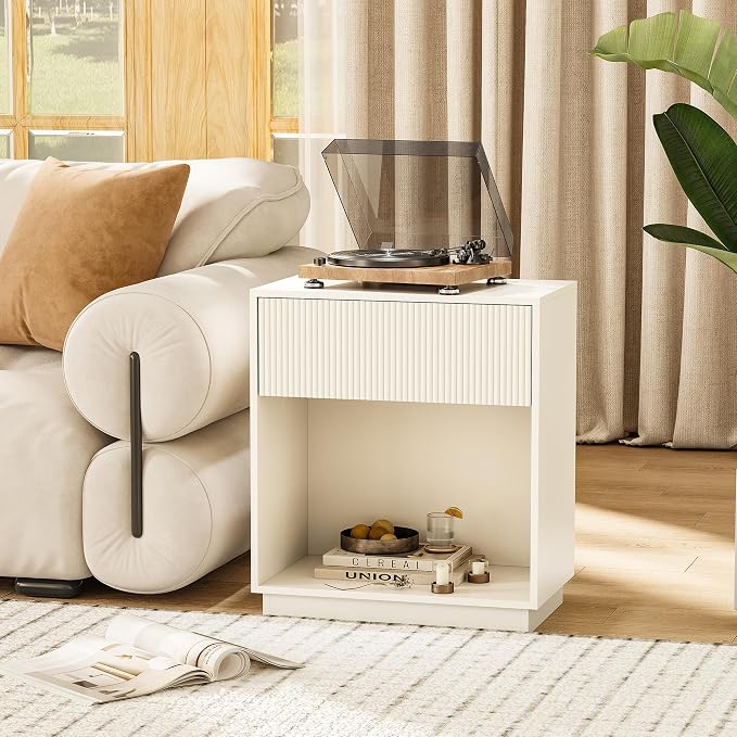 Fluted Nightstands Set of 2, Modern Bedside Table - Image 8