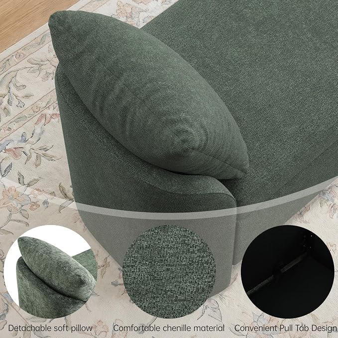 Usaint 58.3" Upholstered Storage Ottoman Bench - Image 4