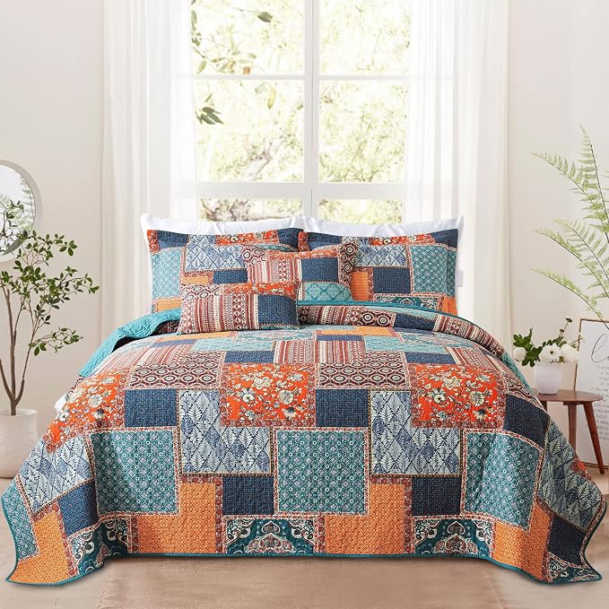 VAPUTAR 100% Cotton Face Quilt King Size Bedding Set by VAPUTAR